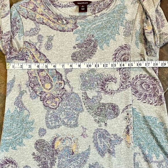 Multiples Paisley Wrap Tunic 3/4 Sleeve Blouse Small - Picture 6 of 9
